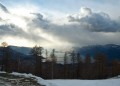 Blick von Pradecolo auf den Lago Maggiore im Winter